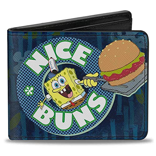 SpongeBob SquarePants Herren Buckle-down PU Bifold – Spongebob Nice Buns Geldbörse, Mehrfarbig, 4,0 x 3,5 US von Buckle-Down