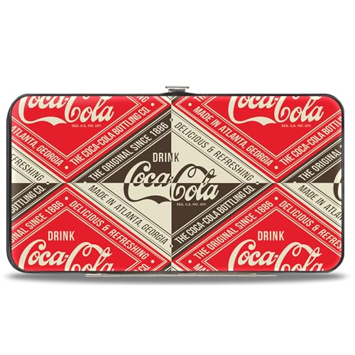 The Coca-Cola Company Wallet Hinged Drink Coca Cola Delicious Refreshing Diamond Block Red Brown Vegan Leather von Buckle-Down