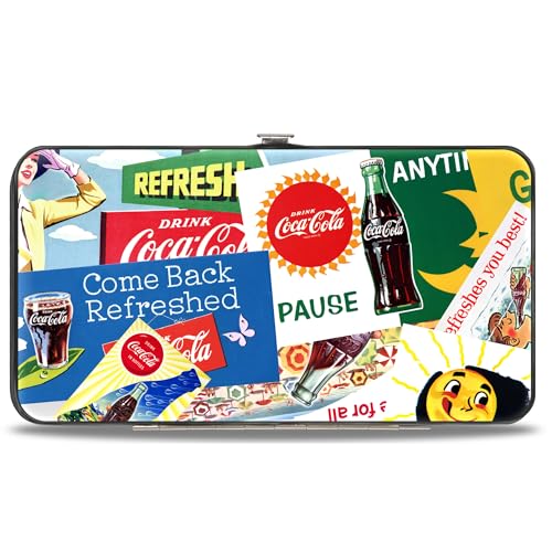 The Coca-Cola Company Wallet Hinged Vintage Coca Cola Come Back Refreshed Ads and Icons Collage Vegan Leather von Buckle-Down