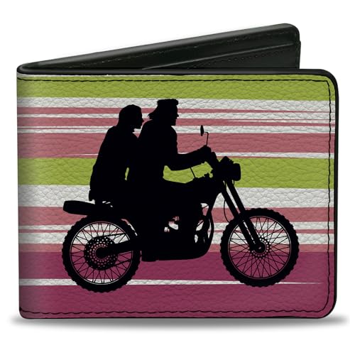 The Lost Boys Wallet Bifold The Lost Boys Motorcycle Ride Silhouette White Green Pink Vegan Leather, 4.0" x 3.5", Casual von Buckle-Down