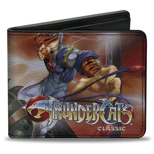 ThunderCats Geldbörse Bifold Thundercats Slithe Cheetara Tygra Battle Scene Veganes Leder, 4.0" x 3.5", Casual von Buckle-Down