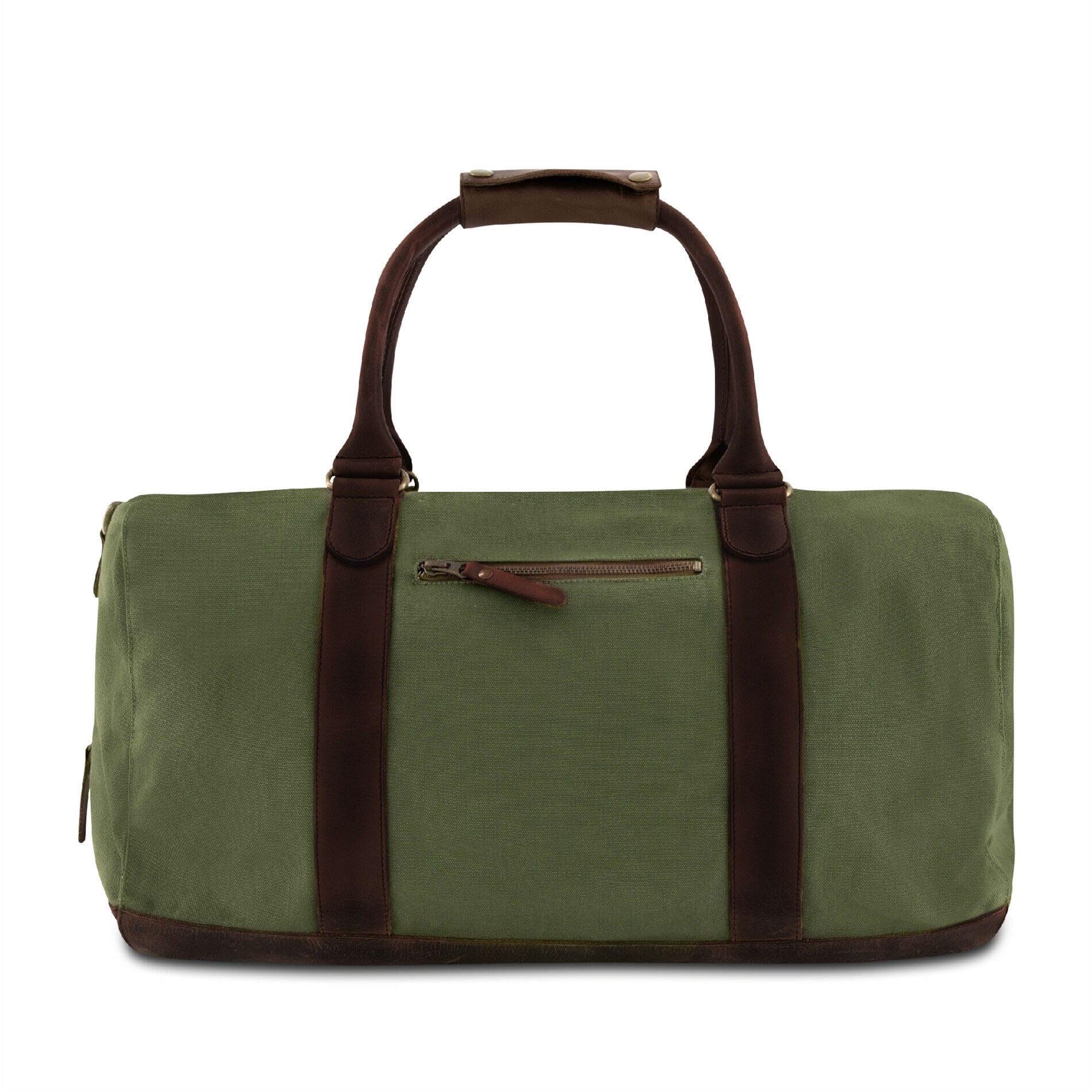 Buckle & Seam - Buckle & Seam Canvas Weekender Willow - Grün / Blau Koffer24 von Buckle & Seam