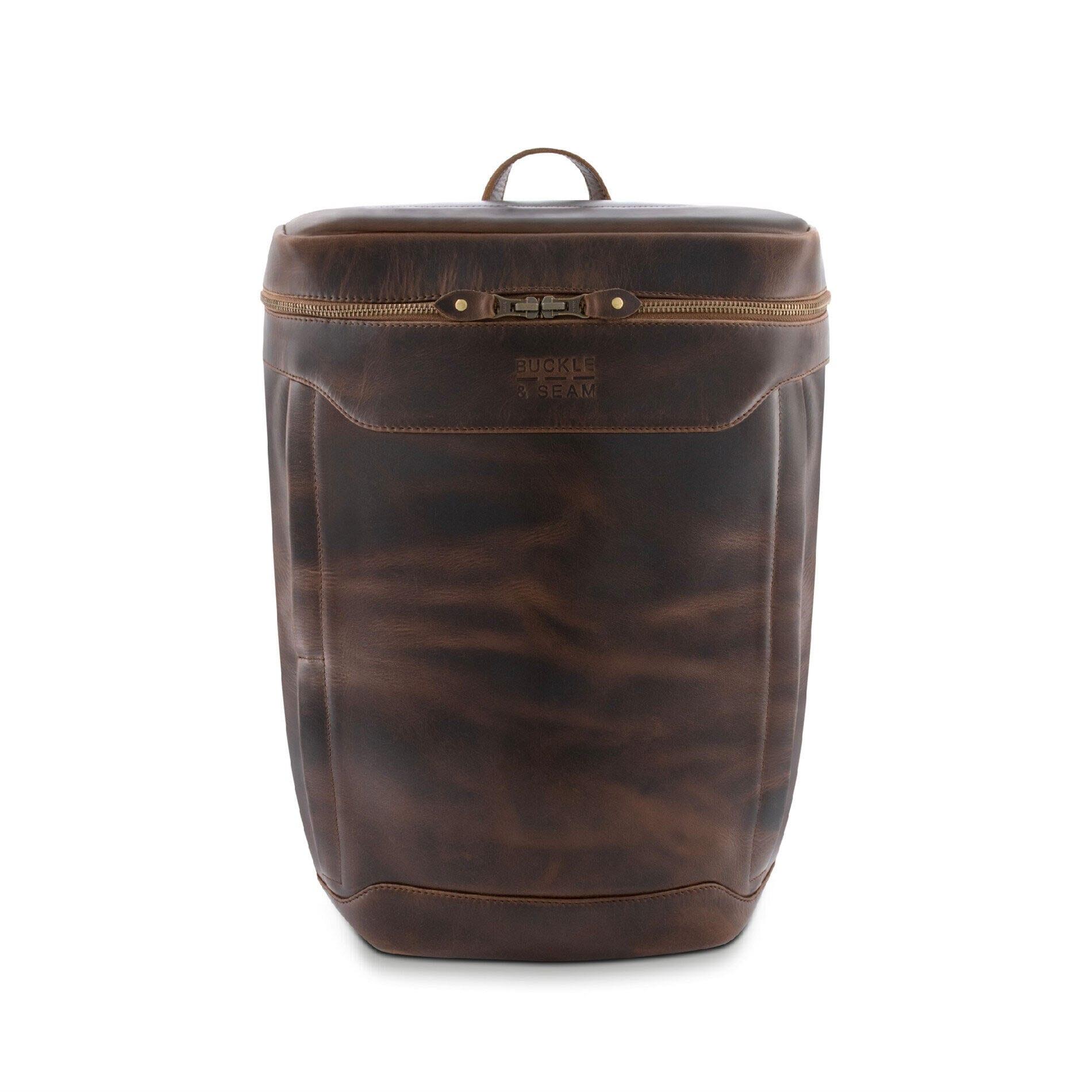 Buckle & Seam - Buckle & Seam Leder Rucksack Siwa - Braun / Blau Koffer24 von Buckle & Seam