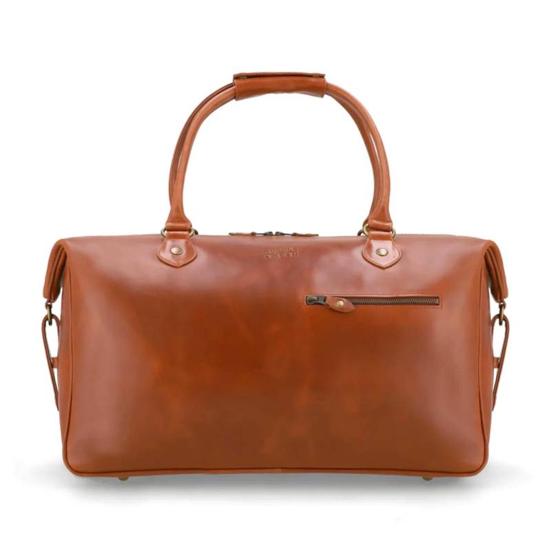 Buckle & Seam - Buckle & Seam Leder Weekender Linwood - Cognac / Blau Koffer24 von Buckle & Seam
