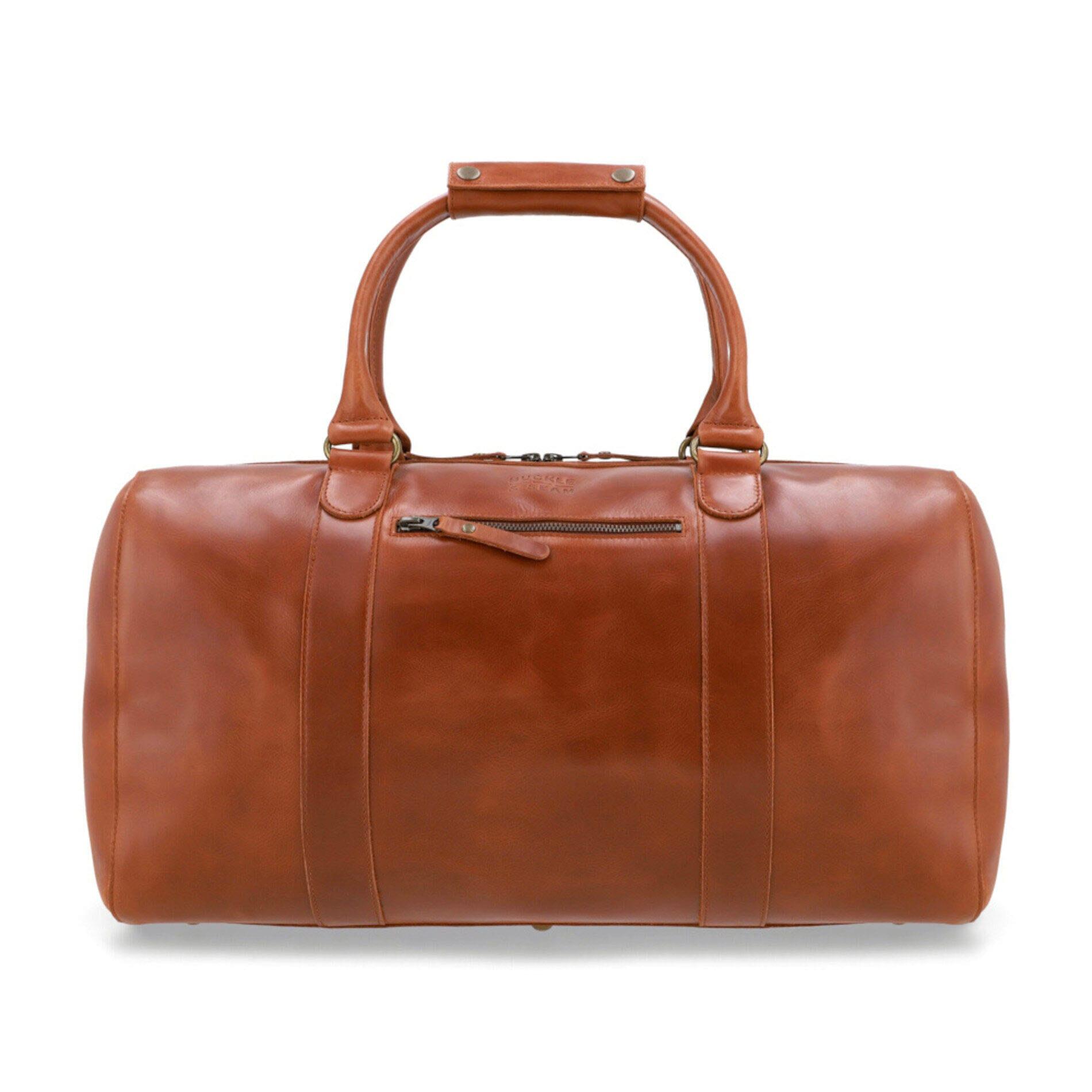 Buckle & Seam - Buckle & Seam Leder Weekender Willow - Cognac / Dots Koffer24 von Buckle & Seam