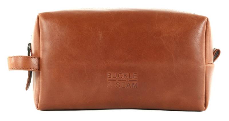 Buckle & Seam Kulturbeutel Blu Washbag, aus echtem Rindsleder von Buckle & Seam
