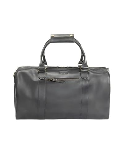 Buckle & Seam Leder Weekender Willow - Herren Damen Reisetasche Tasche Taschen Groß Sporttasche Weekend Echtleder Reisetaschen Lederkoffer Leder-Weekender Vintage Men (Innenfutter: Gelb, Anthracite) von Buckle & Seam