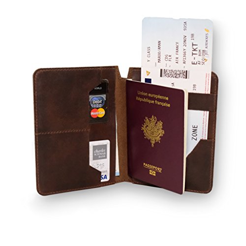 Buckle & Seam Reisepassetui Concorde - Ausweis Etui Ausweishülle Leder Ausweismappe Dokumenten Fahrzeugpapiere Mappe Fahrzeugschein Hülle Fahrzeugscheinhülle Herren Reisepass Jagdschein Kfz Schein von Buckle & Seam