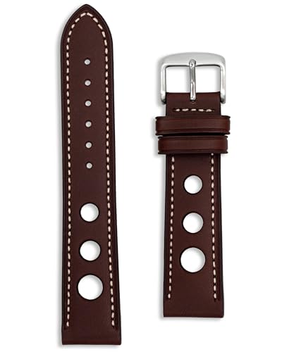 Buckle & Stitch Rallye-Uhrenarmband aus hochwertigem Leder, perforiertes Vintage-Rennband, 18 mm, 20 mm, 22 mm, 24 mm, Schwarz, Marineblau, Braun, Hellbraun, Weiß Vollnarbenfarben, für Herren und Buckle & Stitch Rallye-Uhrenarmband aus hochwertigem Leder, perforiertes Vintage-Rennband, 18 mm, 20 mm, 22 mm, 24 mm, Schwarz, Marineblau, Braun, Hellbraun, Weiß Vollnarbenfarben, für Herren und von Buckle & Stitch