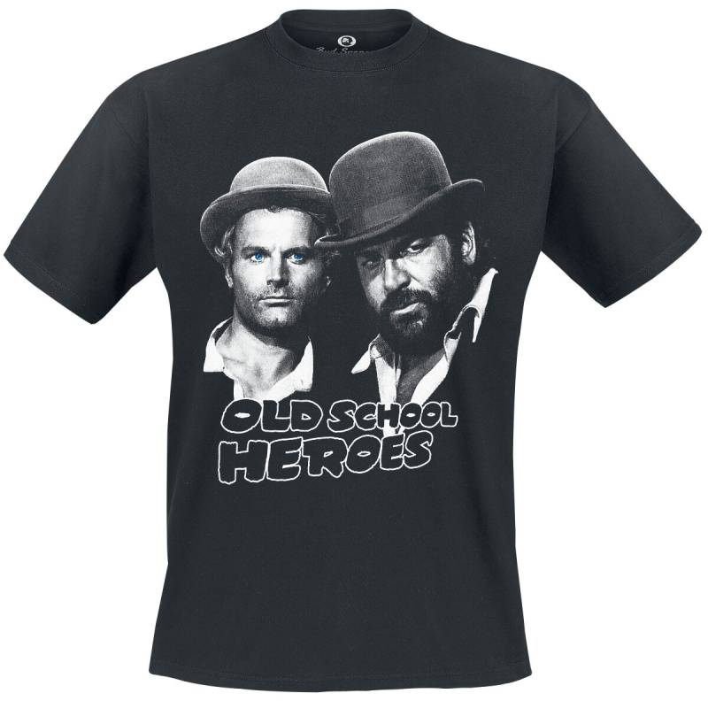 Bud Spencer T-Shirt - Oldschool Heroes - L bis 5XL - für Männer - Größe 3XL - schwarz  - Lizenzierter Fanartikel von Bud Spencer