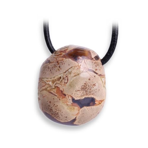 Budawi® Australischer Amulettstein echter Edelstein handgefertigter Anhänger mit Lederband spiritueller Glücksbringer Geschenk für Damen und Herren von Budawi
