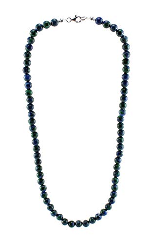 Budawi® Azurit-Malachit Kette Halskette Perlen Kugel 925 Silber Verschluss von Budawi