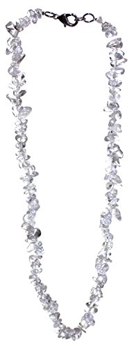 Budawi® Bergkristall Kette Halskette Splitter 45 cm Karabinerverschluss, Bergkristallkette von Budawi