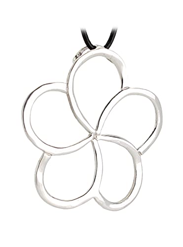 Budawi® Blume Anhänger Kettenanhänger 925er Silber mit Lederband von Budawi