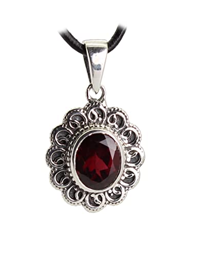 Budawi® Granat Edelstein Anhänger Kettenschmuck 925er Sterling Silber von Budawi