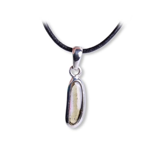 Budawi® Grüner Turmalin Edelstein Cabochon Anhänger Ketten Hals Schmuck 925er Sterlingsilber - Einzelstück von Budawi