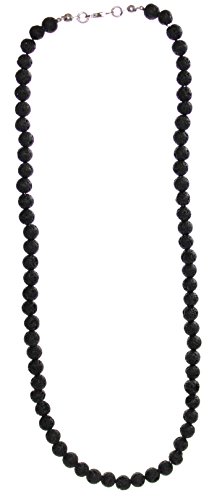 Budawi® Lava Kette Halskette 6 mm Kugel 925er Silberverschluss Lavakette 45 cm von Budawi