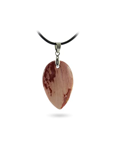 Budawi® Mookait Edelstein Anhänger Kettenanhänger mit Lederband von Budawi