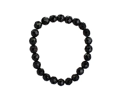 Budawi® Onyx Edelstein Armband Stretcharmband Perlen 8 mm facettiert von Budawi