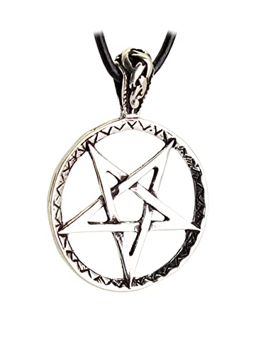 Budawi® Pentagramm Anhänger Kettenanhänger Amulett 925er Silber mit Lederband von Budawi