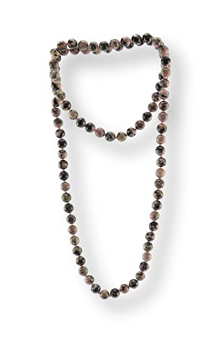 Budawi® Rhodonit Kette Halskette Kugel 8 mm Perlen Länge 80 cm endlos von Budawi