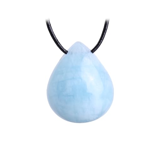 Budawi® blauer Aquamarin Edelstein Cabochon Anhänger Kettenanhänger von Budawi