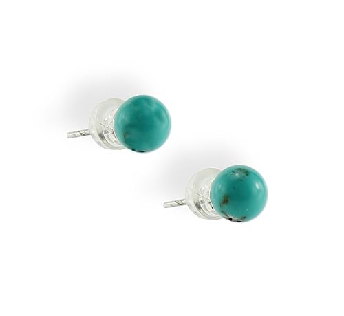 Budawi® echte Arizona Türkis Ohrstecker Kugel Perle 925er Silber Ohrringe Stecker von Budawi