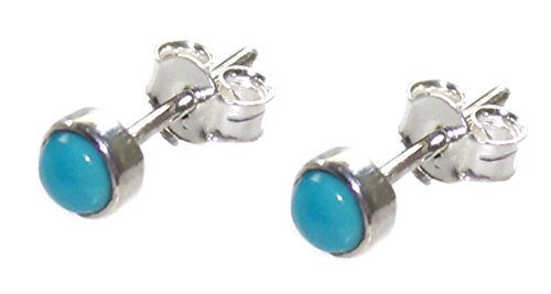 Budawi® kleine echte Arizona Türkis Cabochon Ohrstecker 925er Silber Ohrringe von Budawi