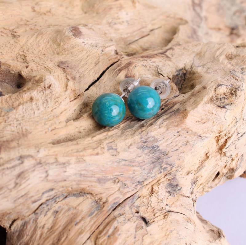 Chrysokoll Edelstein 8 Mm Kugel Perle Ohrstecker Ohrringe Ohr Schmuck Stift Aus 925Er Sterling Silber - Unikat Handgefertigt Chrysokoll Edelstein 8 Mm Kugel Perle Ohrstecker Ohrringe Ohr Schmuck Stift Aus 925Er Sterling Silber - Unikat Handgefertigt von Budawi