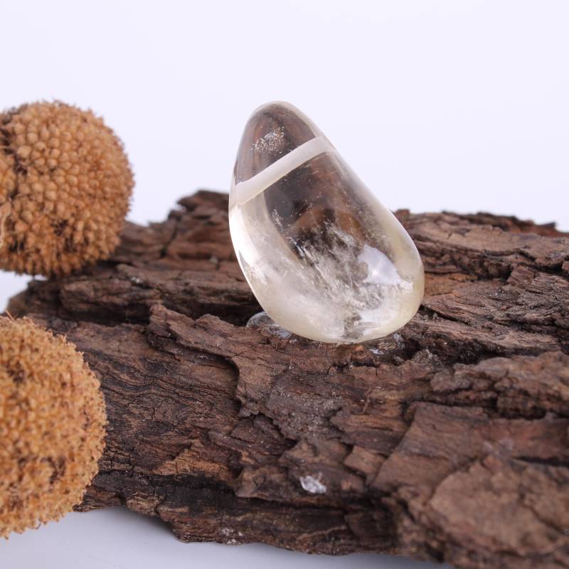 Natürlicher Citrin Trommelstein Anhänger Kettenanhänger Hals Schmuck Echter Naturcitrin Edelstein Mit Lederband - Einzelstück von Budawi