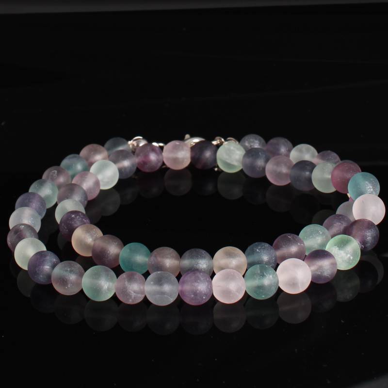 Regenbogen Fluorit Edelstein Kette Halskette Kugel Perlen 8 Mm Matt Perlenkette Kugelkette Karabiner Verschluss Aus 925Er Sterling Silber Regenbogen Fluorit Edelstein Kette Halskette Kugel Perlen 8 Mm Matt Perlenkette Kugelkette Karabiner Verschluss Aus 925Er Sterling Silber von Budawi
