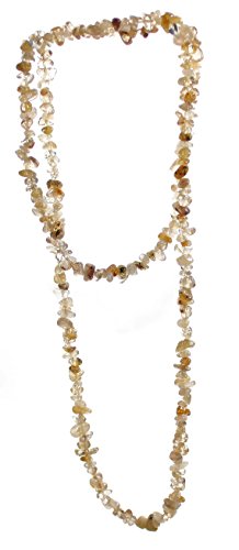 Budawi® Elegante Rutilquarz Edelstein Splitter Kette Halskette 90 cm ohne Verschluss von Budawi