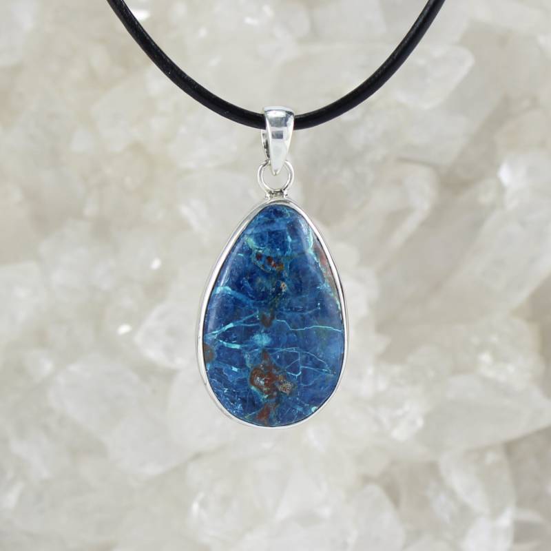 Shattuckit Anhänger Kettenanhänger Hals Schmuck 925 Sterling Silber Echter Edelstein Mit Lederband - Einzelstück von Budawi