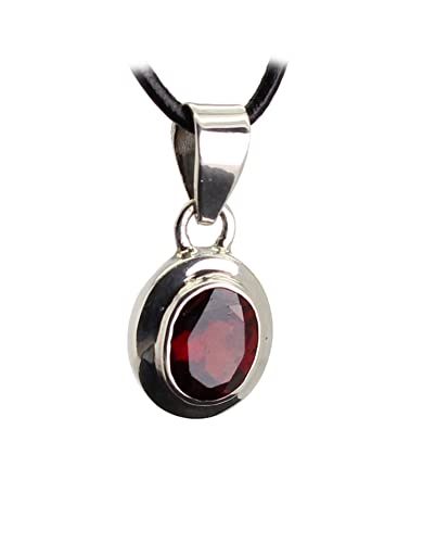 Budawi® - Granat Anhänger Kettenanhänger facettiert 925er Silberanhänger von Budawi