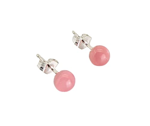 budawi® - Rhodochrosit Ohrstecker Kugel 6 mm 925er Silberohrringe Silberstecker von Budawi
