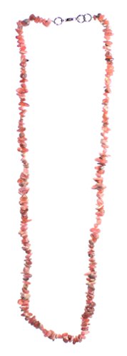 budawi-Ketten Rhodochrosit Splitter Kette ca. 60 cm lang mit Karabinerverschluss, Edelsteinkette Rhodochrosit von Budawi