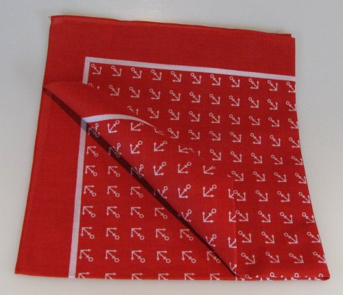 Halstuch/Vierecktuch Anker 54x54 cm rot von Buddel-Bini Versand