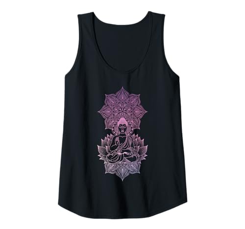 Damen Buddha Mandala Spirituelle Kunst Buddhismus Buddhismus Zen Yoga Tank Top von Buddha Mandala - Spiritual Art Apparel Co.