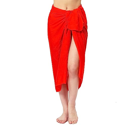 Ciffre Premium Sarong Pareo Wickelrock Strandtuch Lunghi Dhoti Schlicht Blickdicht Tolle Stickerei von Ciffre