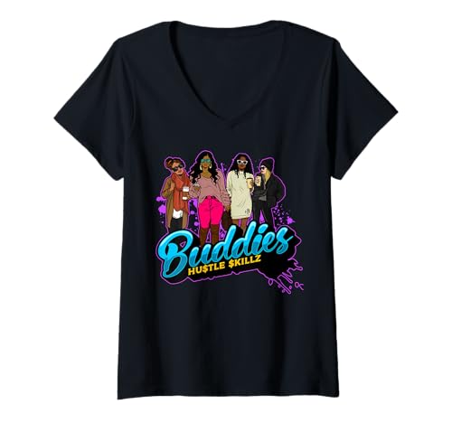 Damen Fähigkeiten von Buddies Hustle T-Shirt mit V-Ausschnitt Damen Fähigkeiten von Buddies Hustle T-Shirt mit V-Ausschnitt von Buddies Hustle Skills