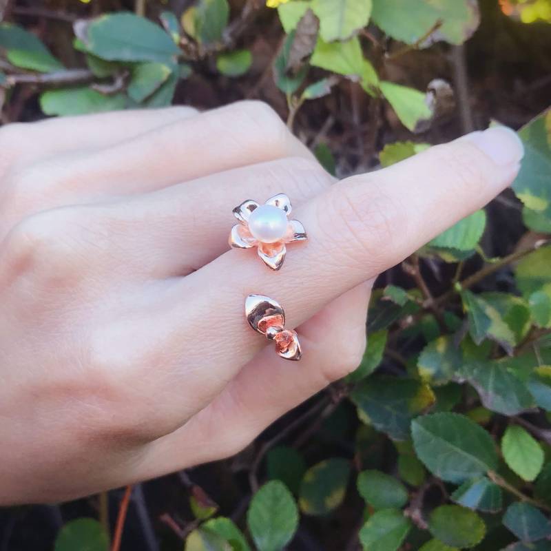 Blossom Ring | Rose Gold Vermeil Sterling Silber Offene Enden Größen Verstellbar von BuddingJewelry