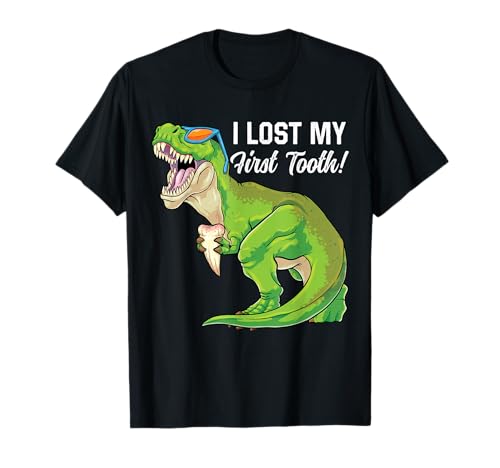 I Lost My First Tooth Dinosaur Baby Teeth Out Fairy T Rex T-Shirt von Buddy Tees