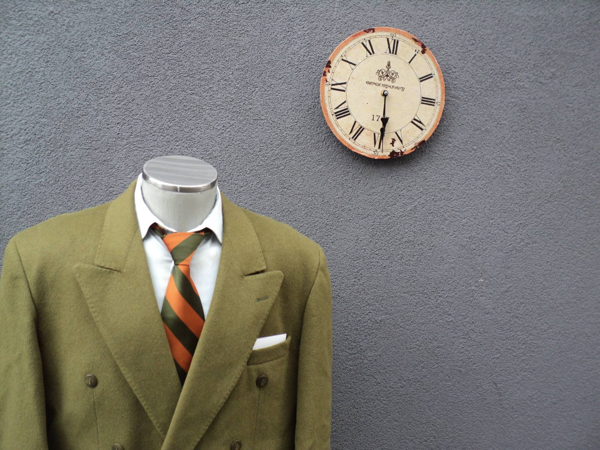 Vintage Doppelreihiger Herren-Mantel Von Oakton/Herren Kaschmir-Wollmantel 44 Reg Large Lrg von BudeVintage