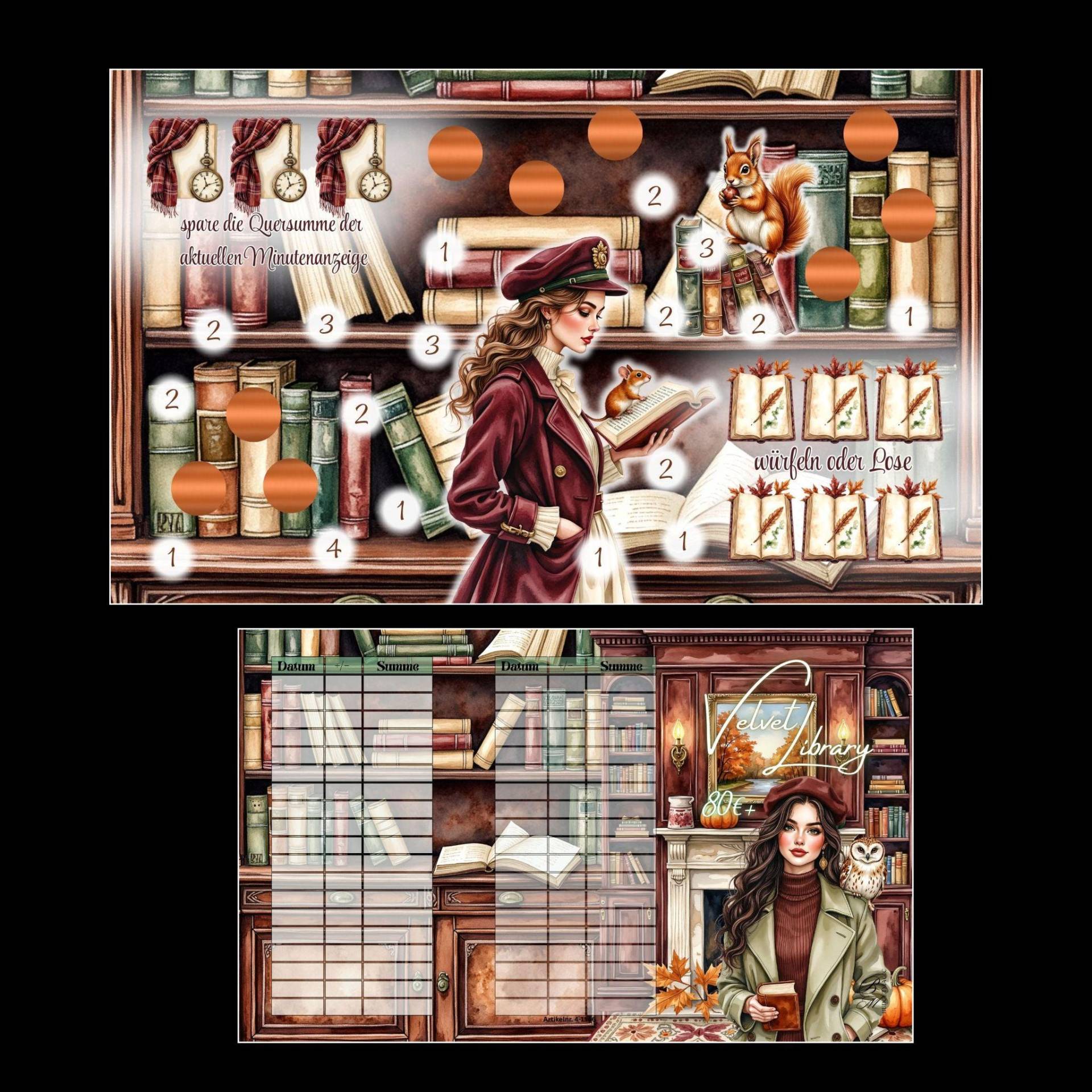 Klappkarte Velvet Library von BudgetMagic