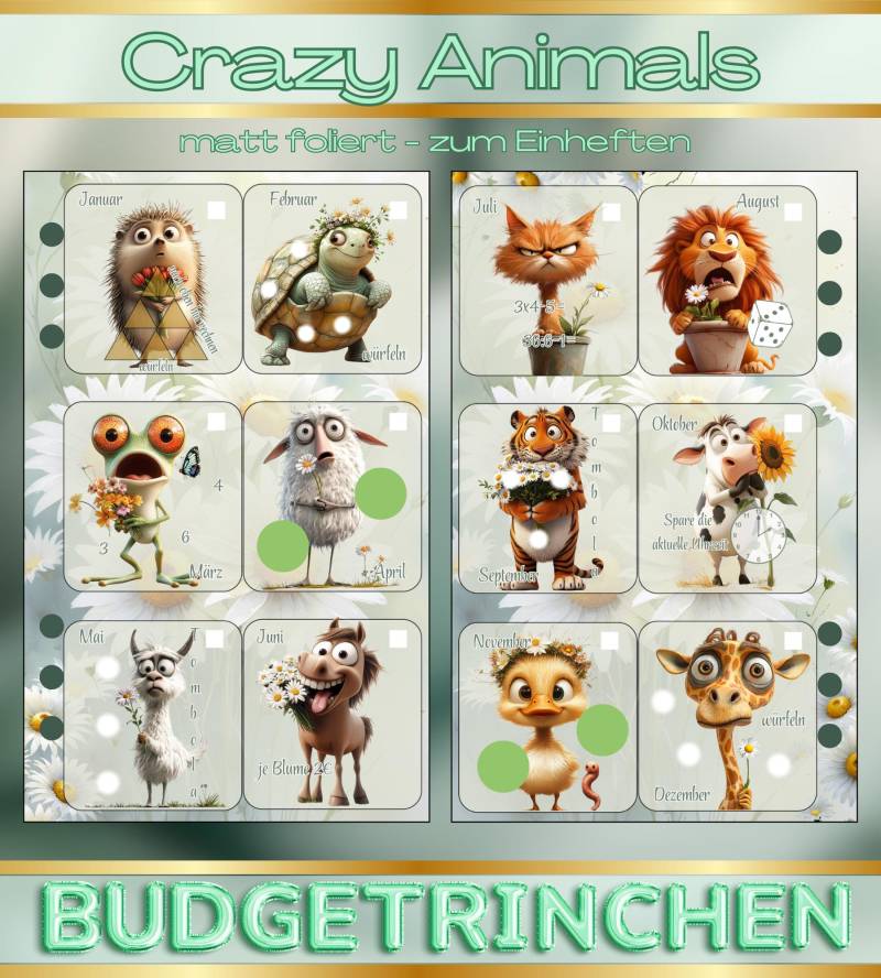 Crazy Animals - Matt Folierte Minijahres-Challenge Inkl. Tracker von BudgetRinchen