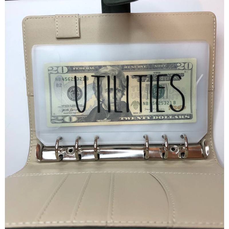 Clear Binder Flap Personal Pocket Pouch Cash Stuffing Budgeting Geldumschlag Dave Ramsey Geldbörse Geldbeutel von Budgetperfectco