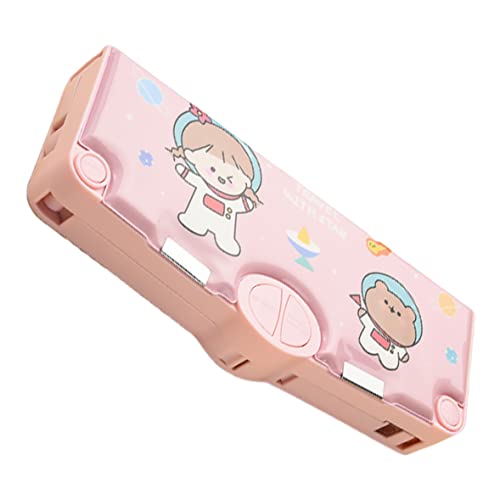 Multifunktionale Bleistiftbox für Mädchen süße Mädchen Bleistift Hülle Plastik Sport Süßes Mädchen Kuchen Bleistift mit Druckknopf Scharfschützen Lineal Eraser Pink Pink von Budstfee