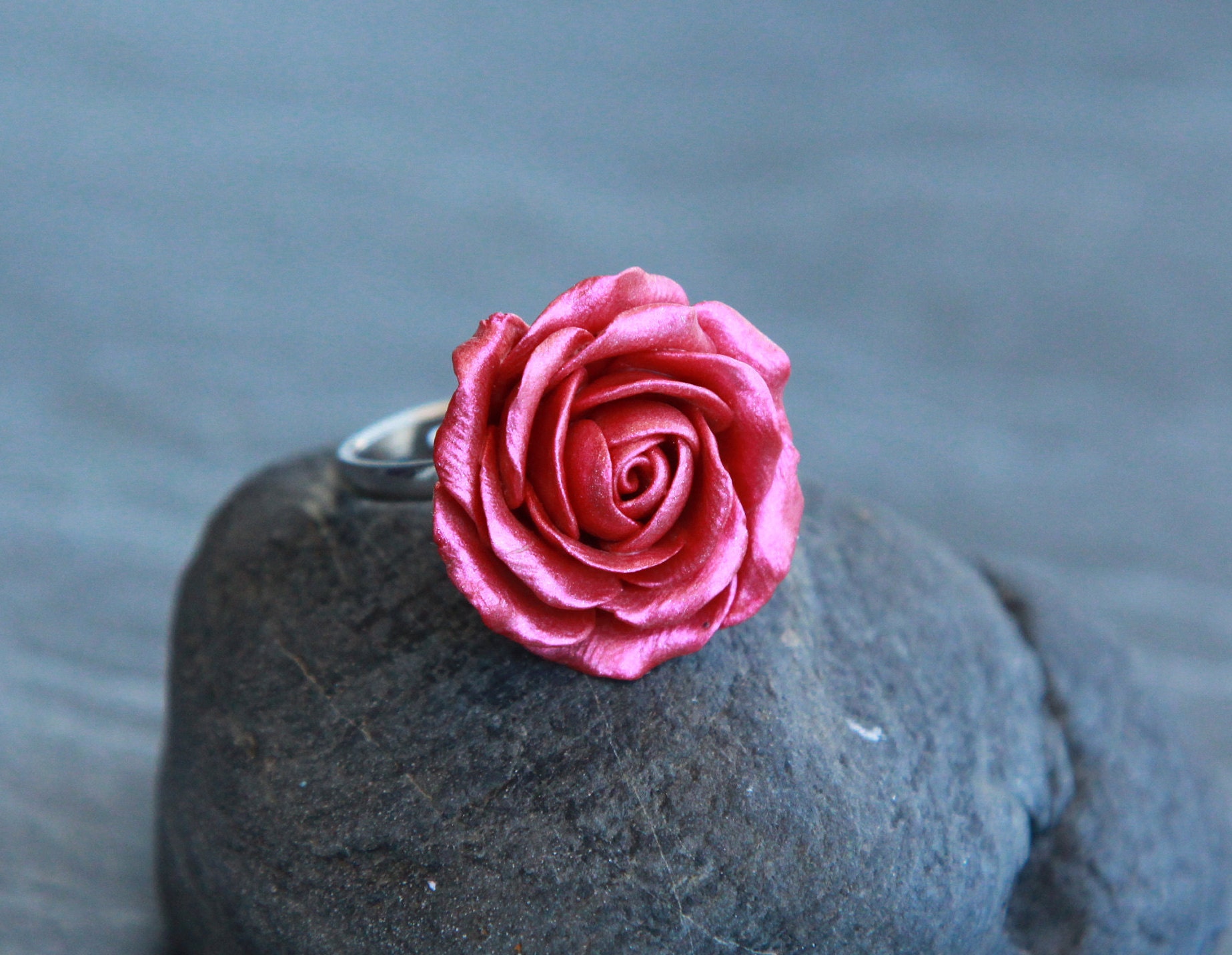 Rubin Rot Blume Ring Blümen Ringe Handgemachter Schmuck Fimo Verstellbar Silberring Rose Geschenk Frau Für Sie Rubin Rot Blume Ring Blümen Ringe Handgemachter Schmuck Fimo Verstellbar Silberring Rose Geschenk Frau Für Sie von BuduartJulia