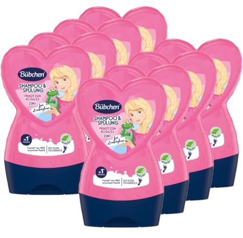 Bübchen 2in1 Shampoo & Spülung für Kinder, Prinzessin Rosalea, 8 x 230 ml von Bübchen