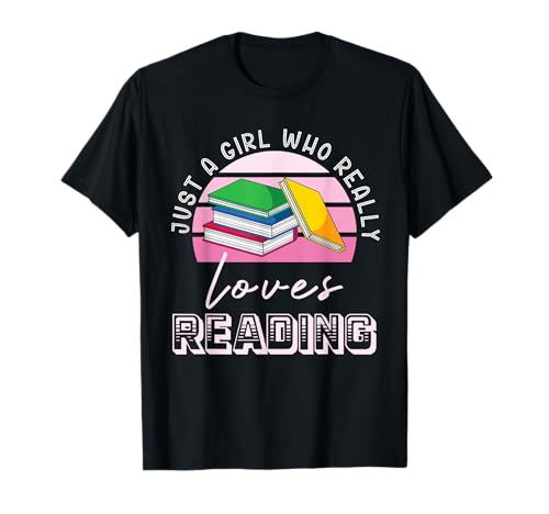 Retro Leseratte Bücherwurm Bücher Lesen Mädchen T-Shirt von Bücher Lesen Mädchen Hobby Geschenk